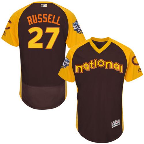 Cubs #27 Addison Russell Brown Flexbase Authentic Collection 2016 All-Star National League Stitched MLB Jersey - Click Image to Close